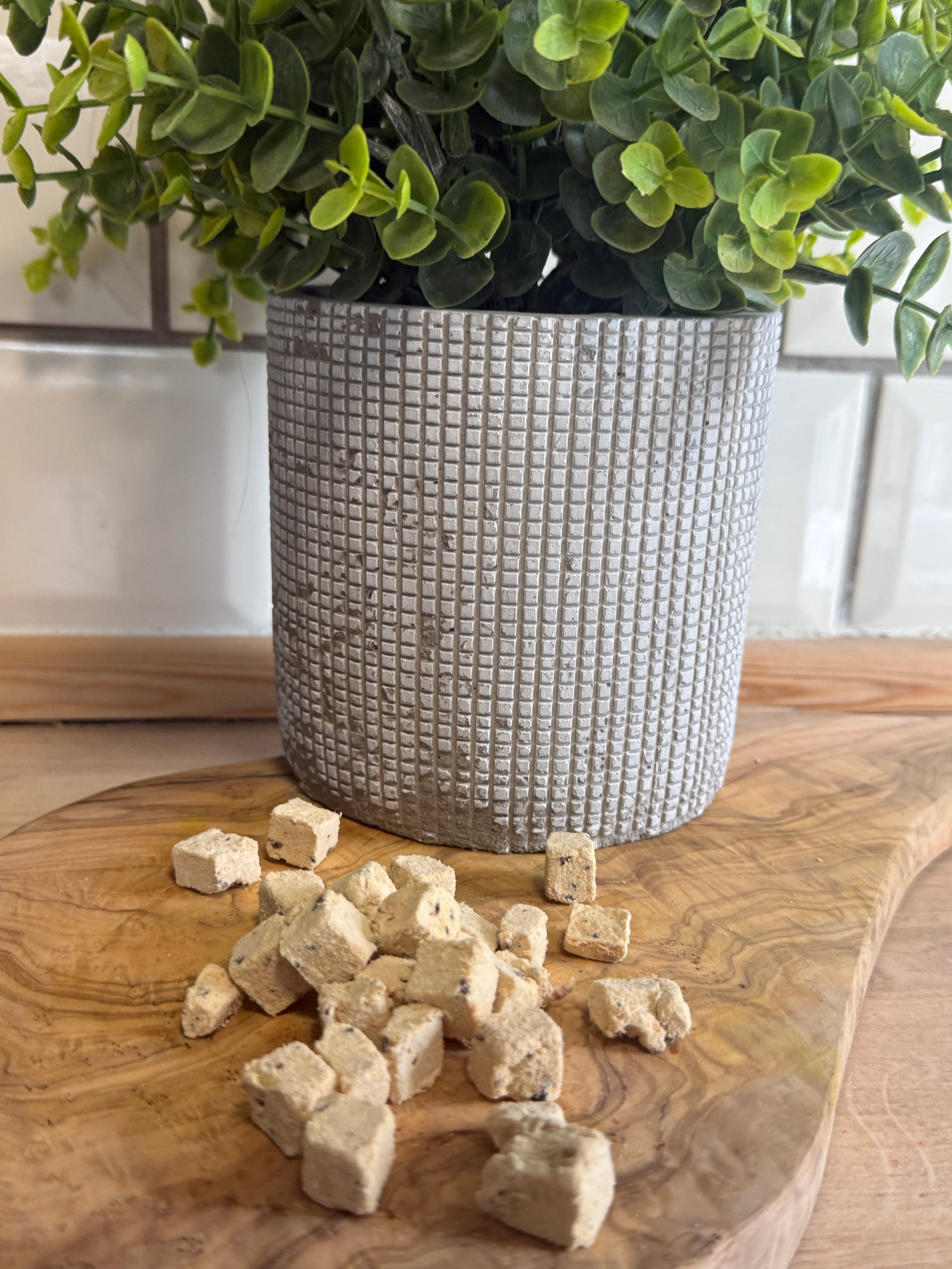 Freeze dried chicken cubes with cranberries