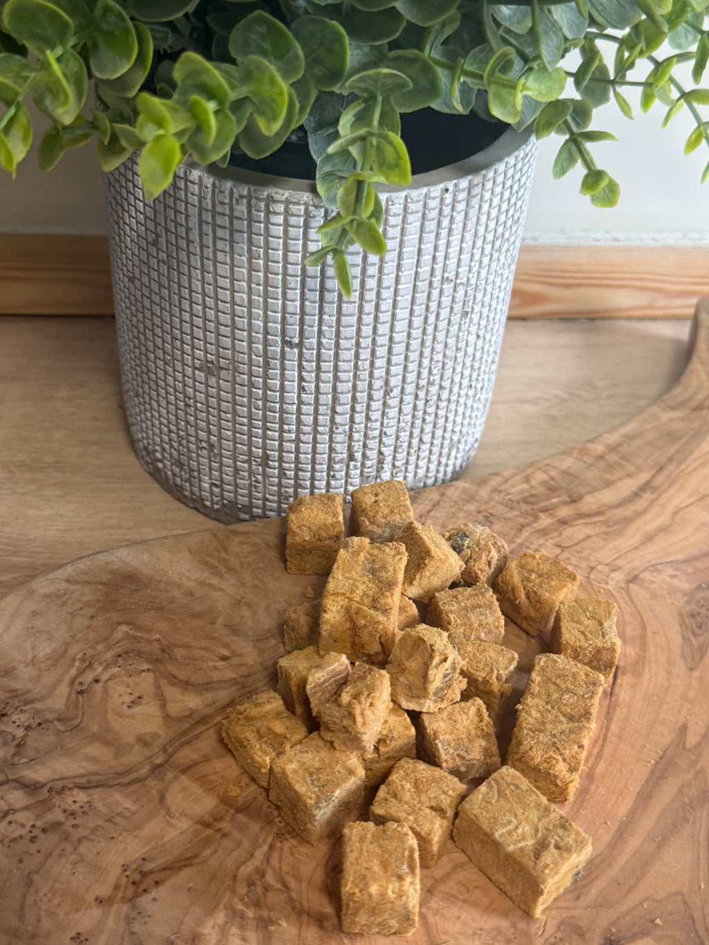 Freeze dried salmon cubes