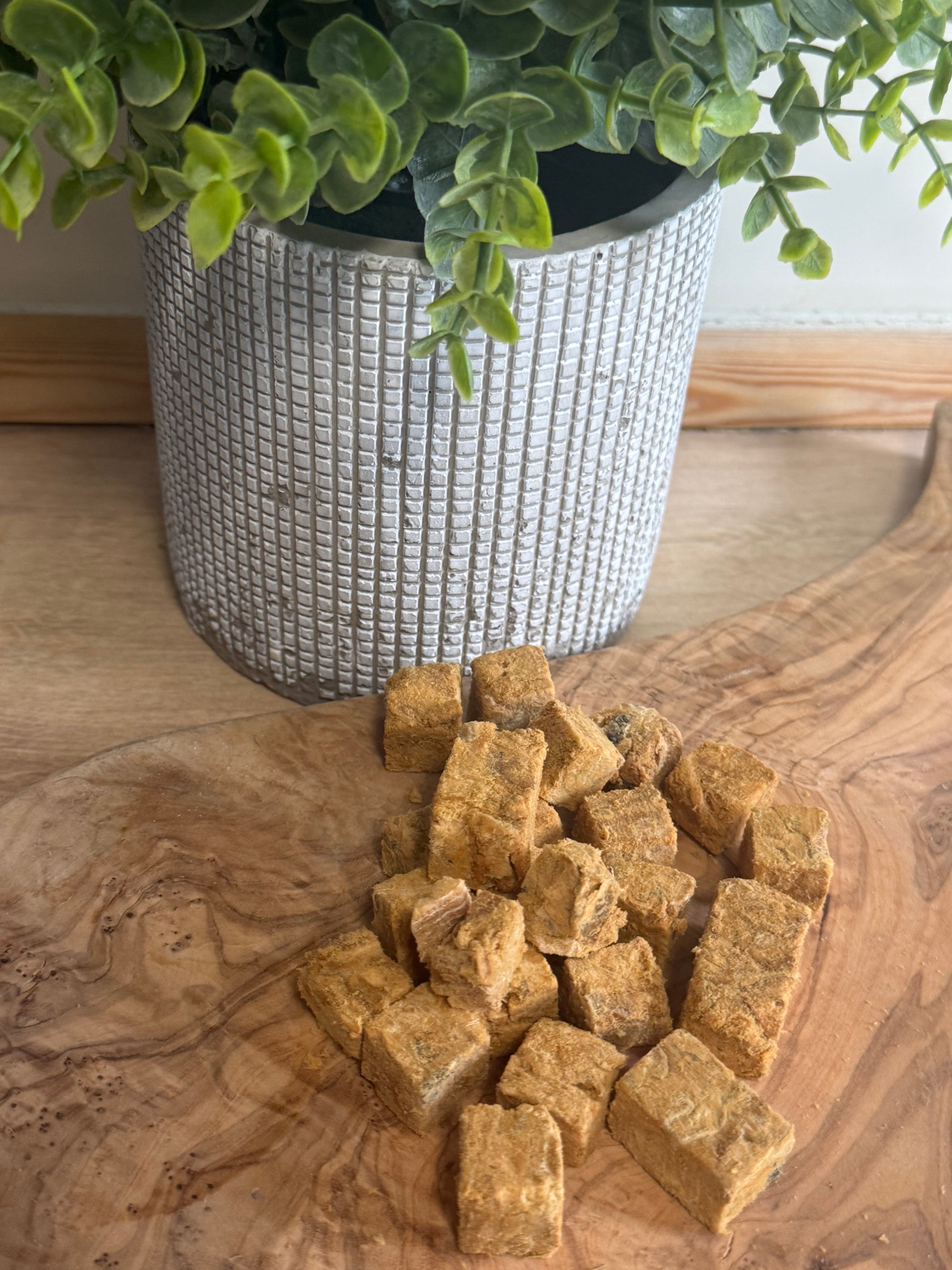 Freeze dried salmon cubes
