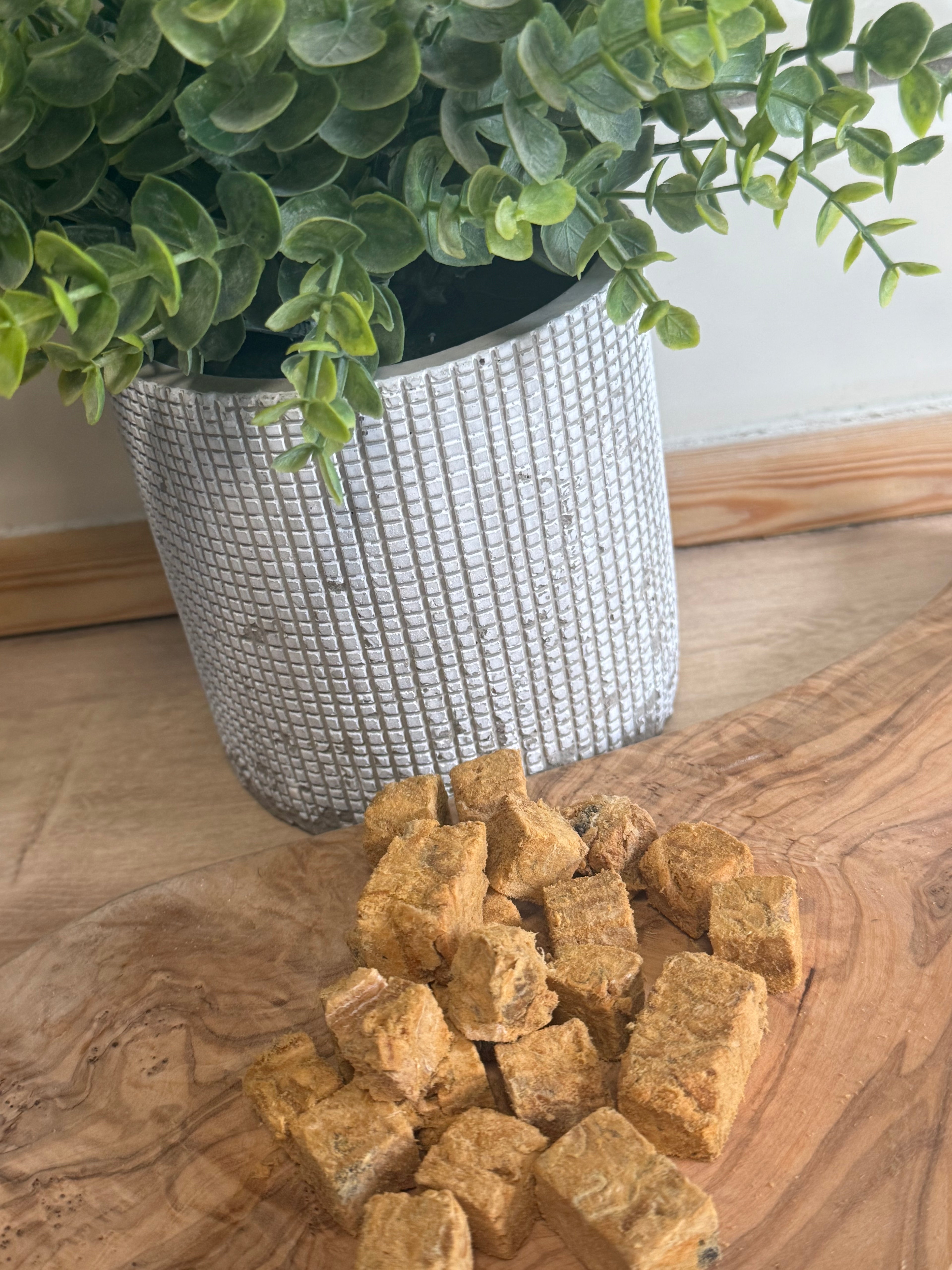 Freeze dried salmon cubes