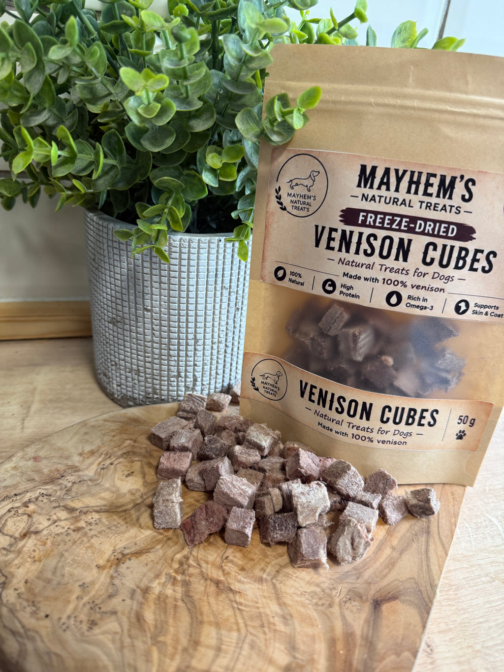 Freeze dried venison cubes