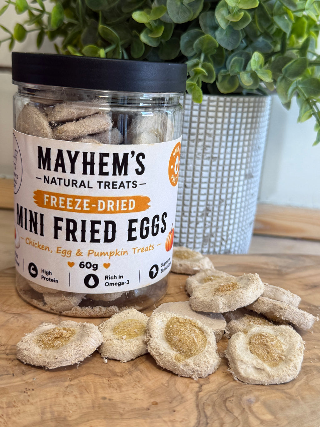 Freeze dried mini fried eggs