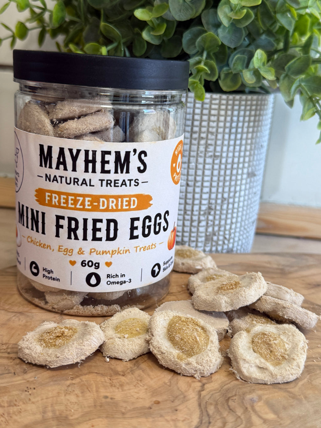 Freeze dried mini fried eggs