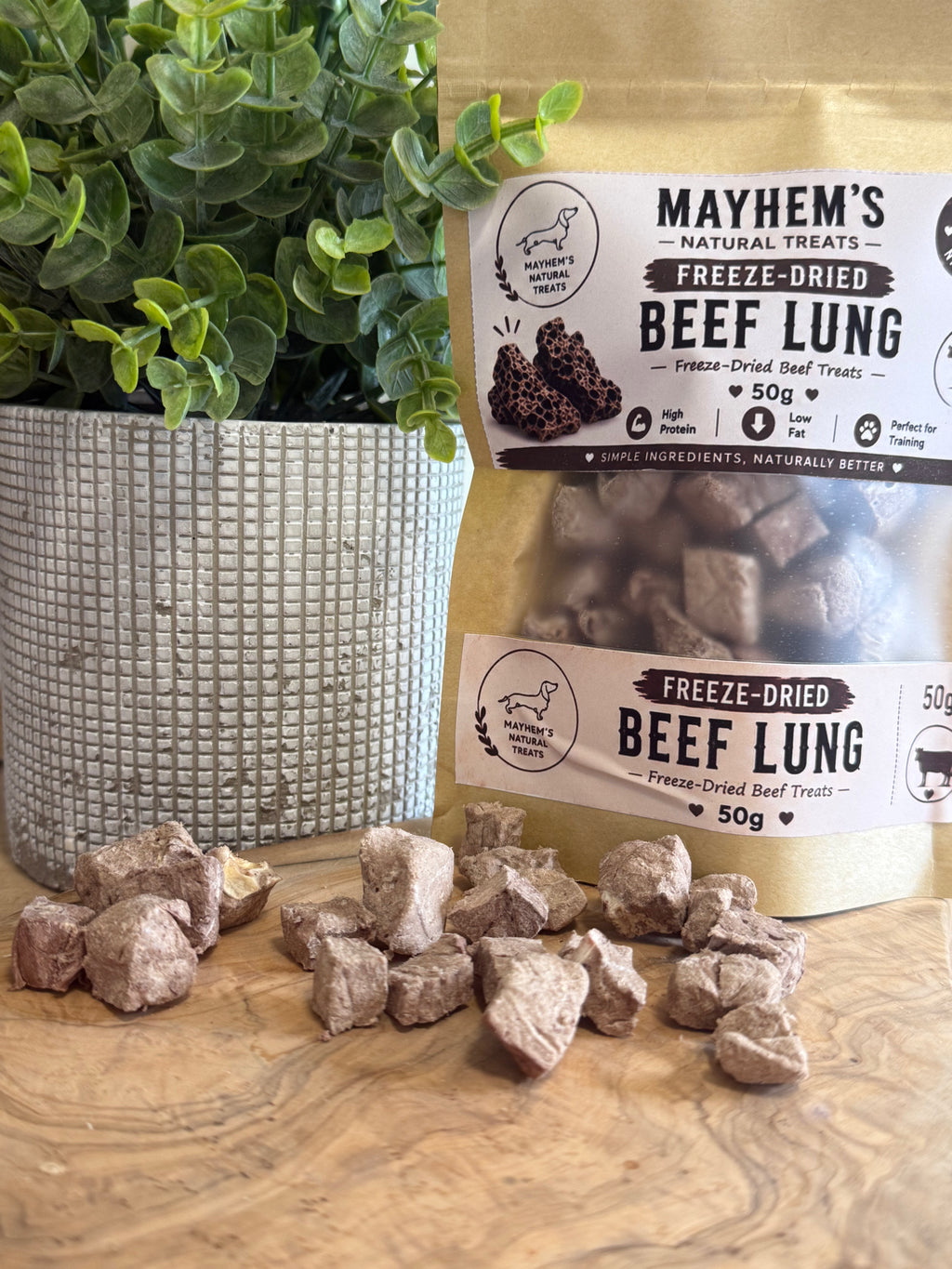 Freeze dried beef lung