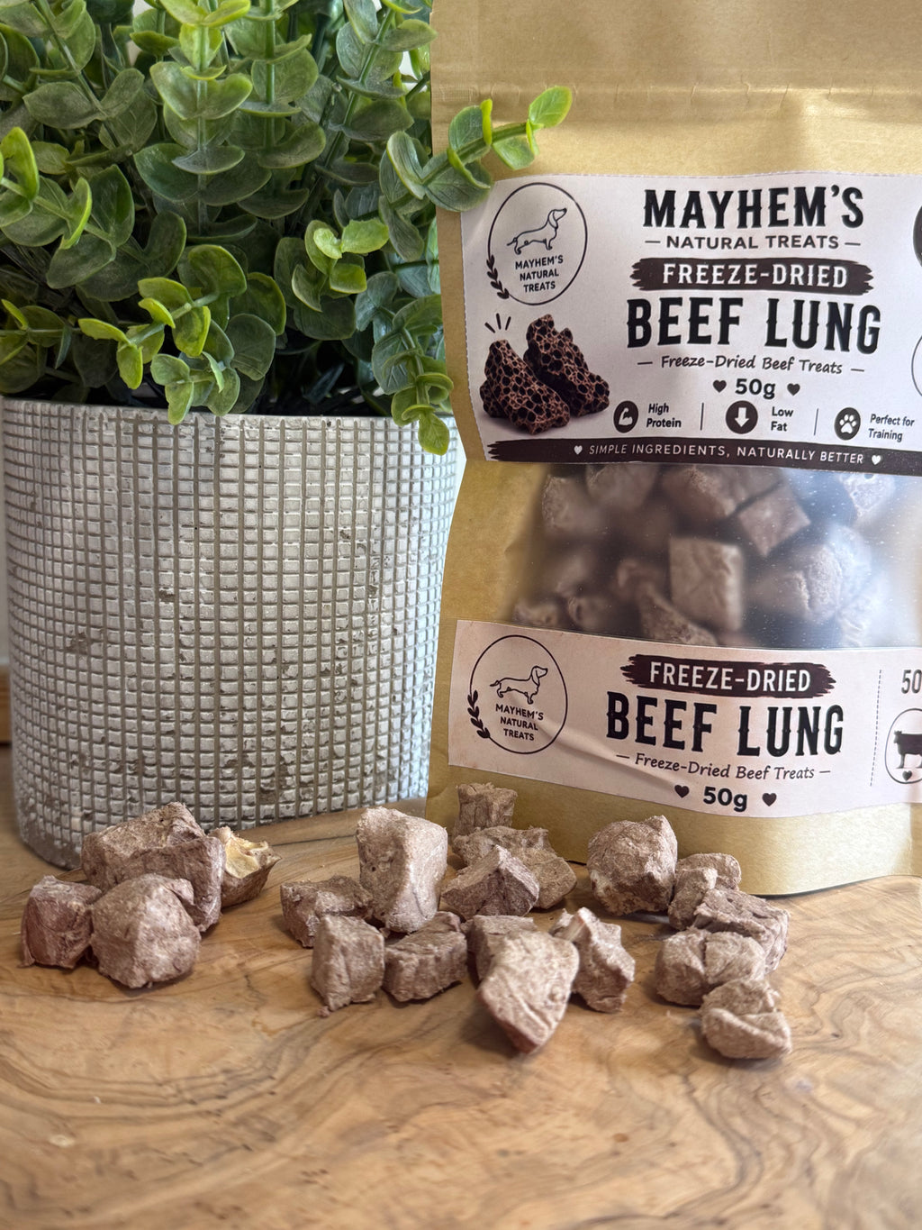 Freeze dried beef lung