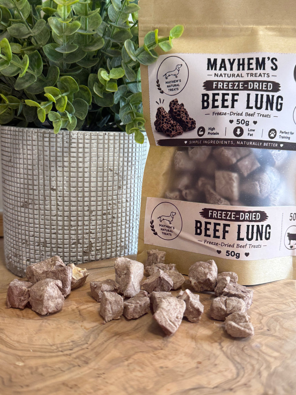 Freeze dried beef lung