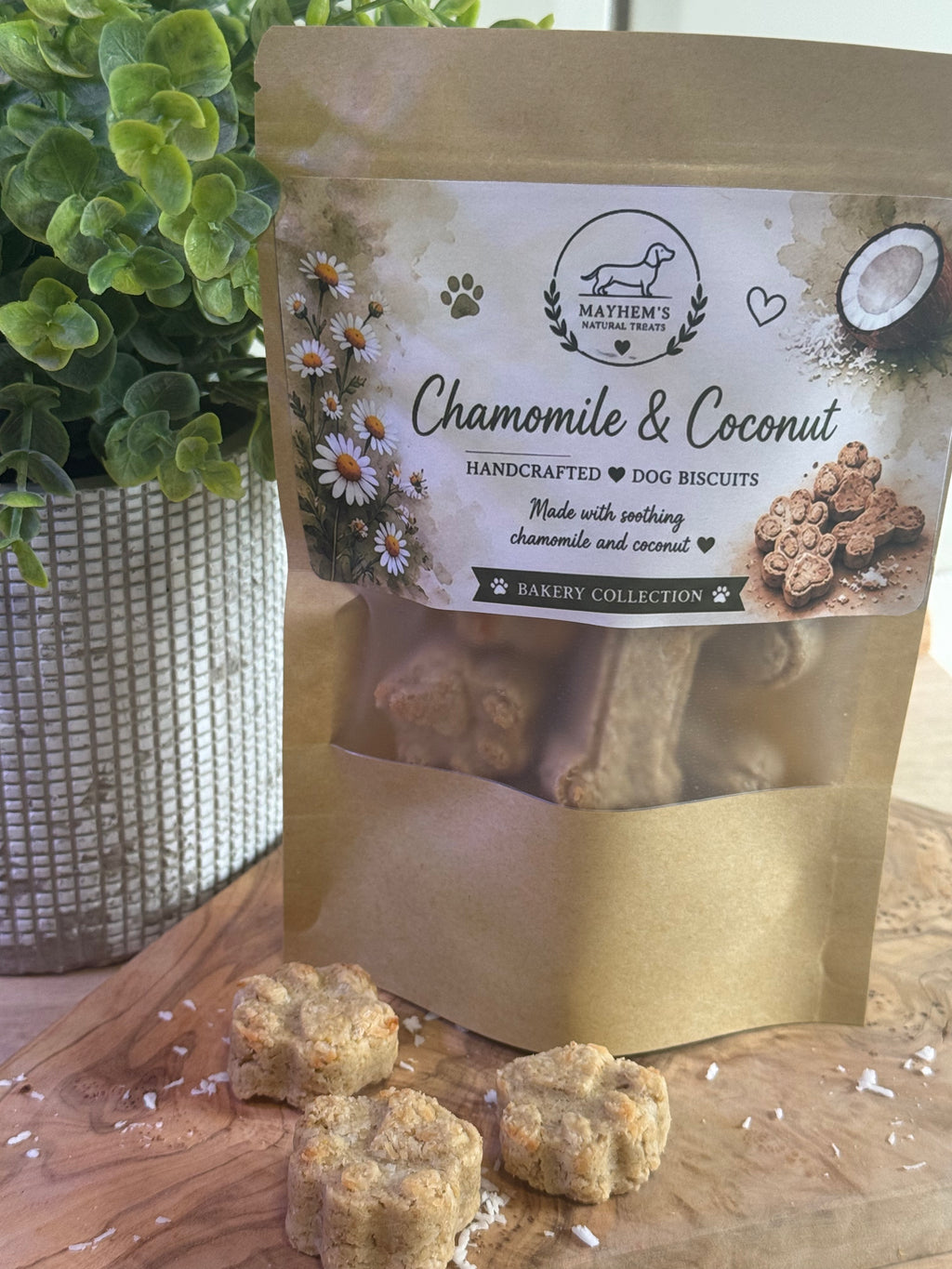 Chamomile and coconut biscuits