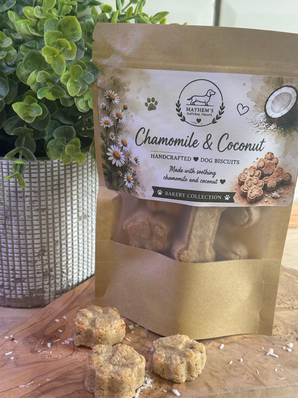 Chamomile and coconut biscuits