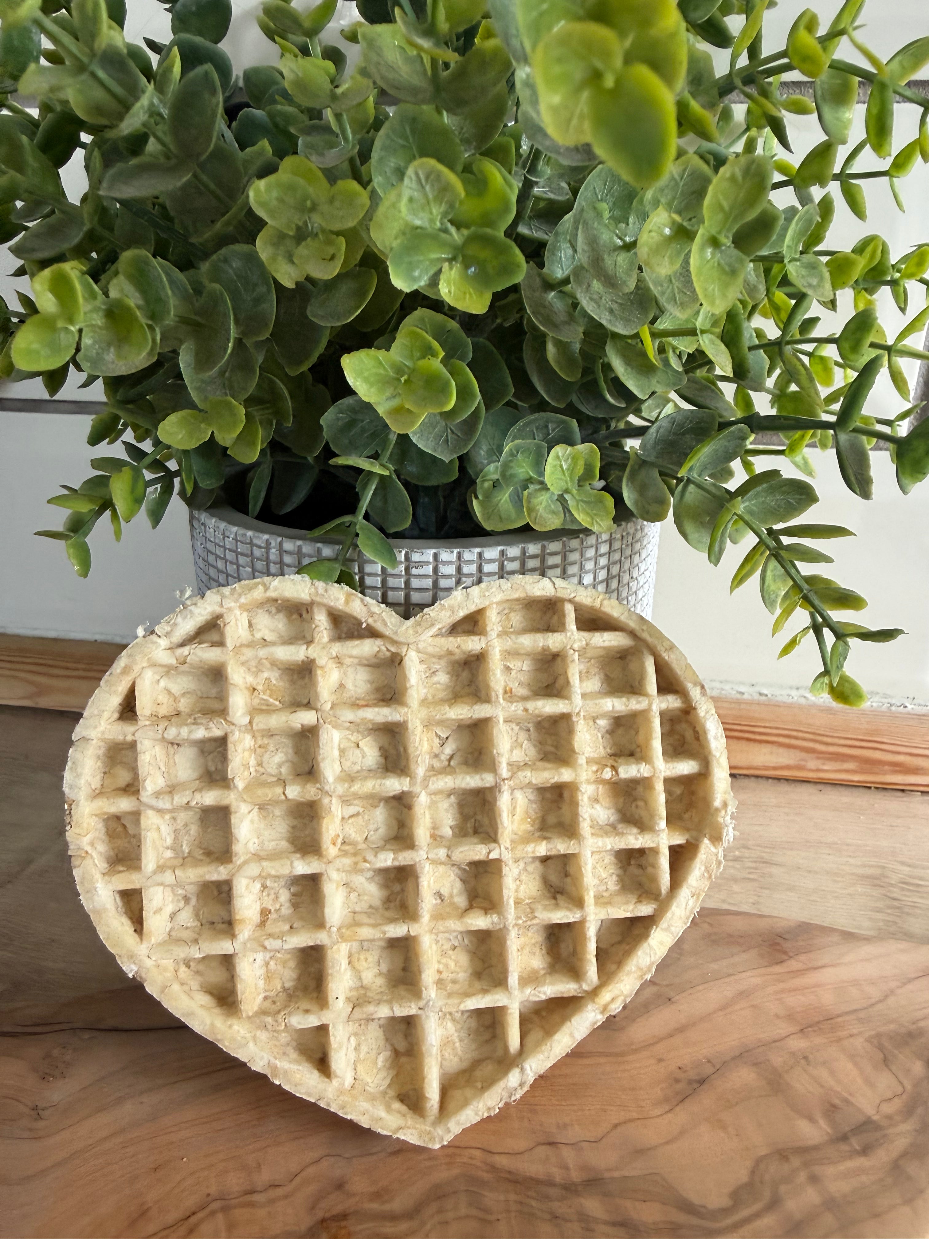 Large buffalo collagen heart  shaped waffle