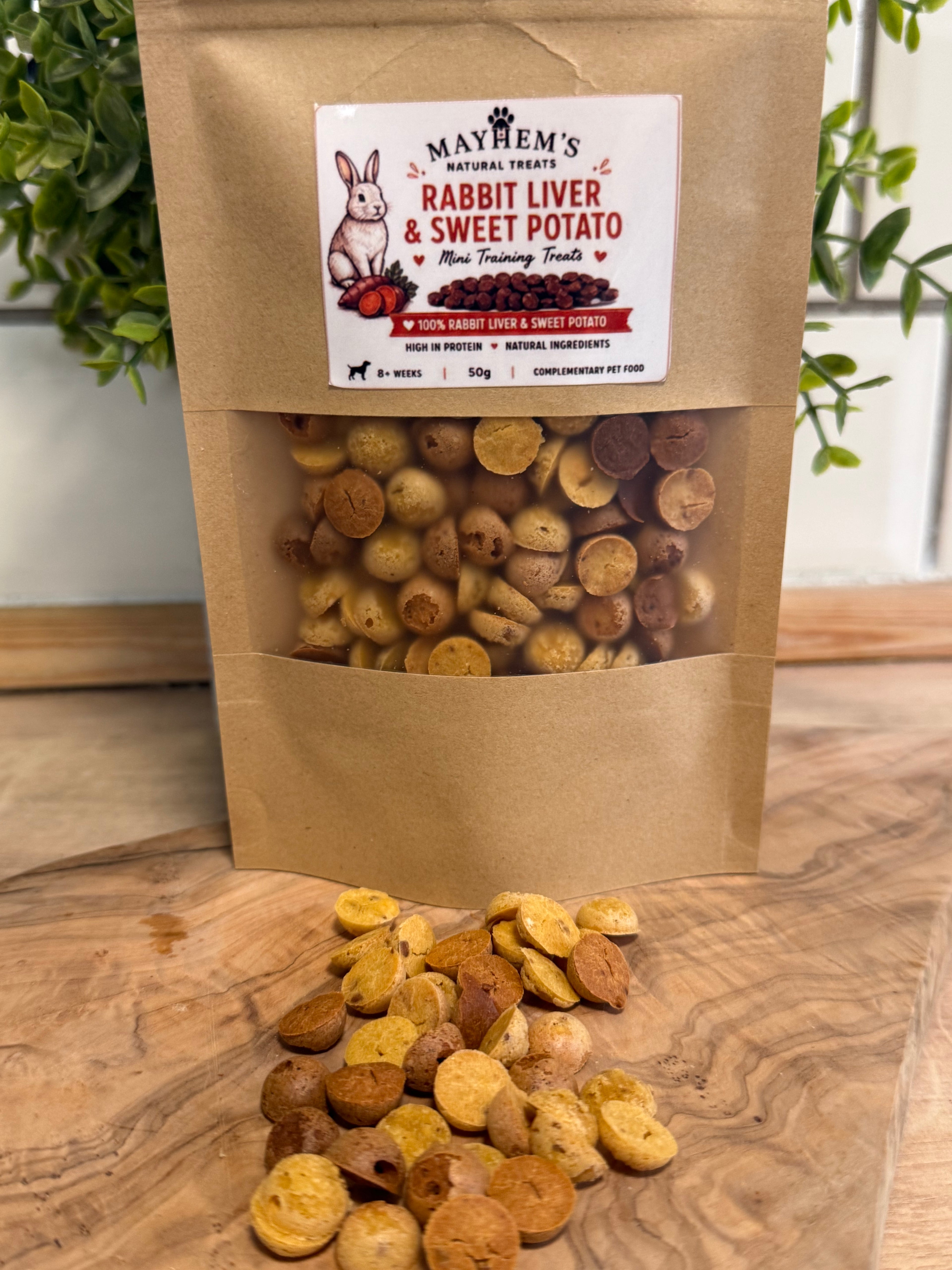 Rabbit liver and sweet potato training treats