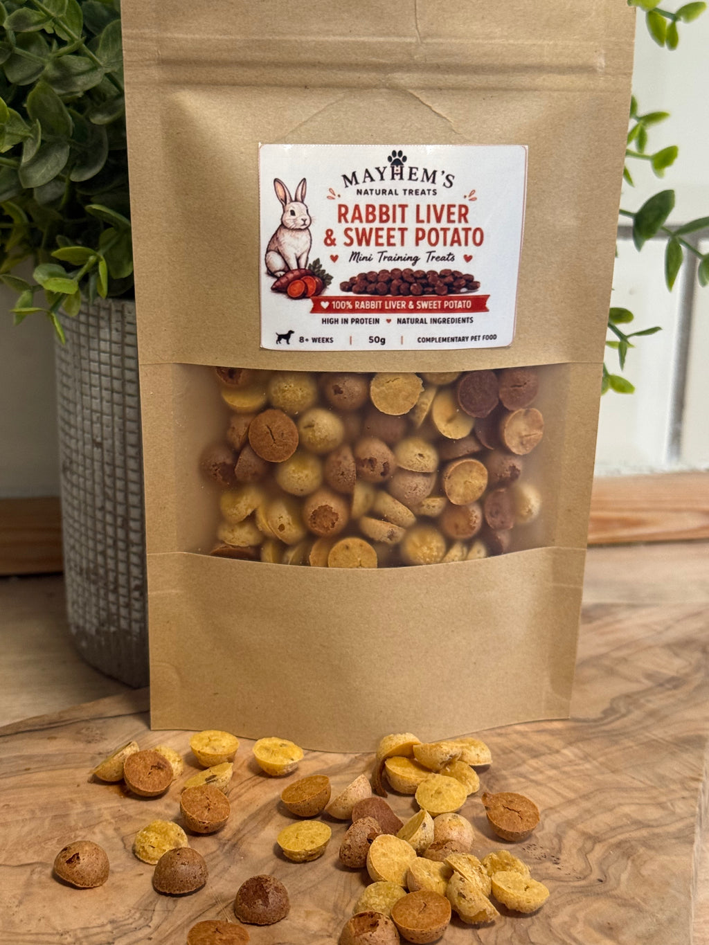 Rabbit liver and sweet potato training treats
