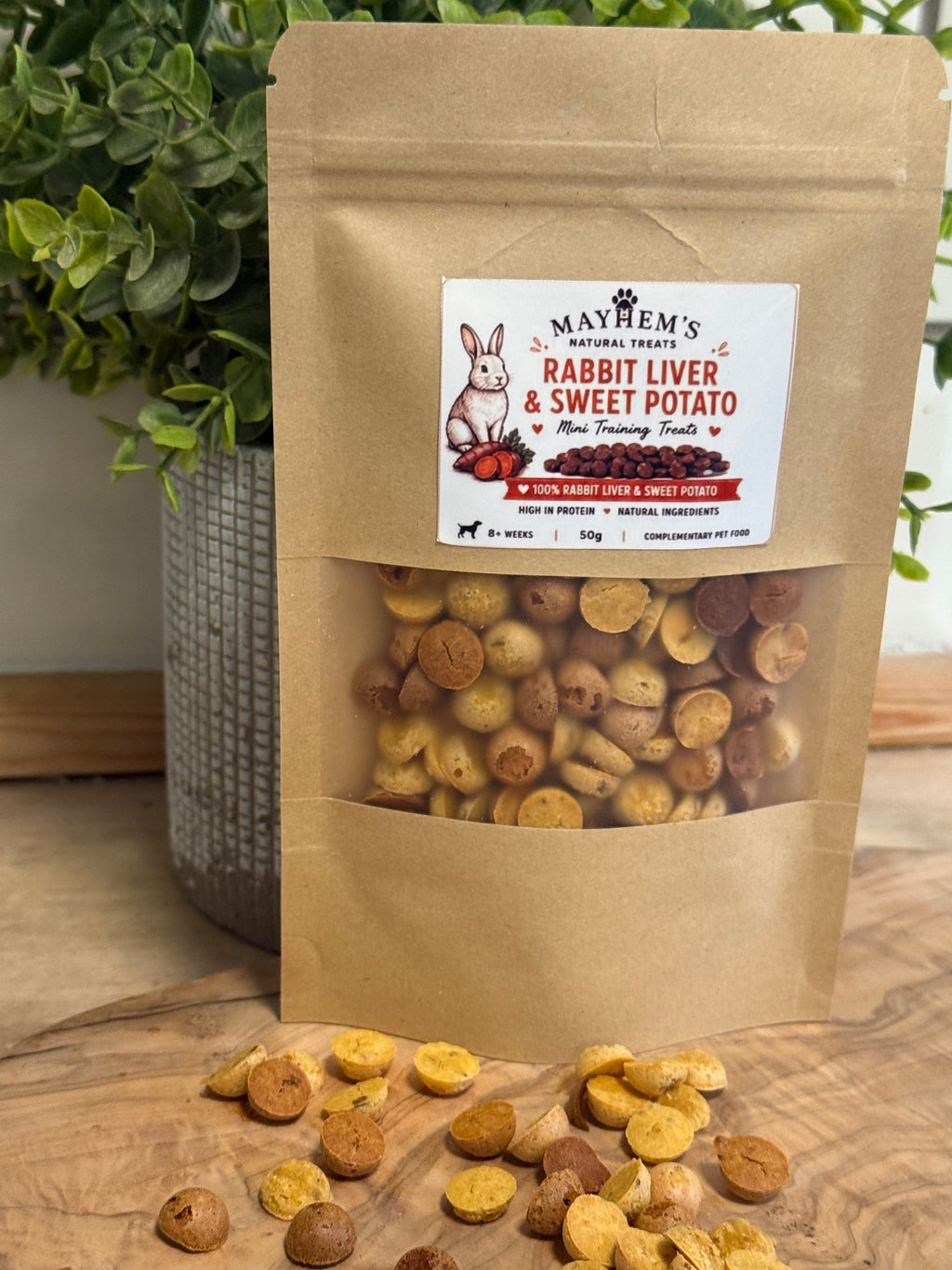 Rabbit liver and sweet potato training treats