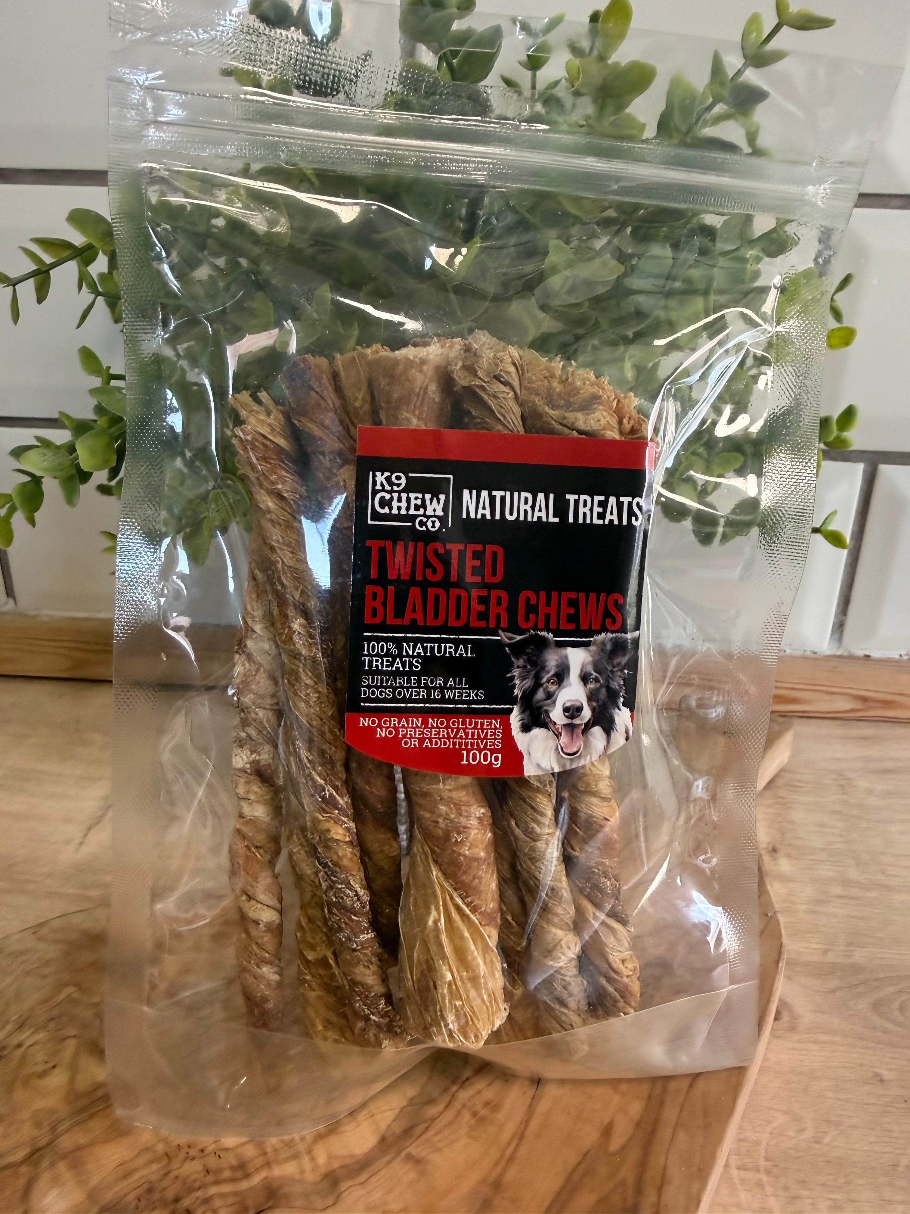 Twisted bladder chews