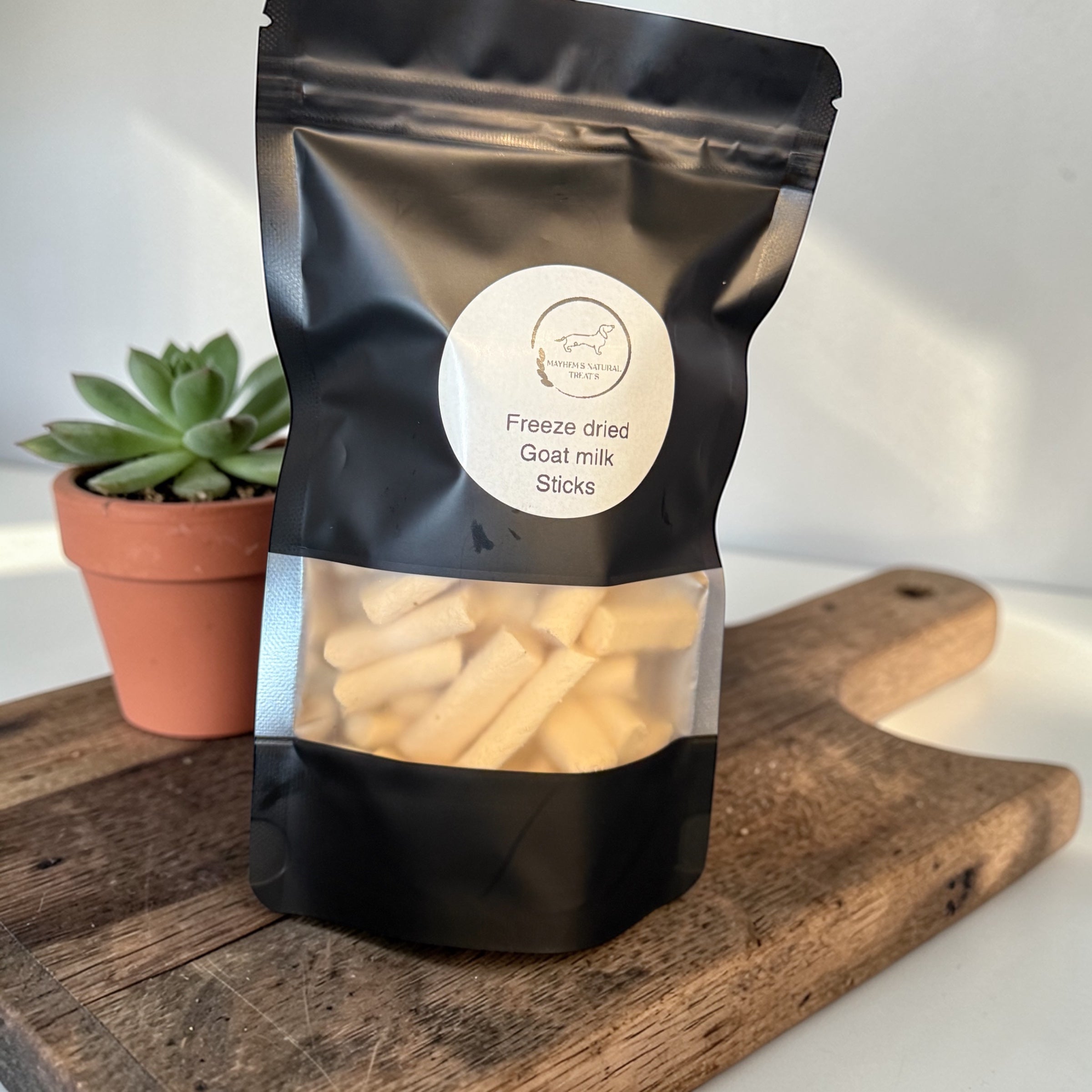 Freeze dried goats milk sticks