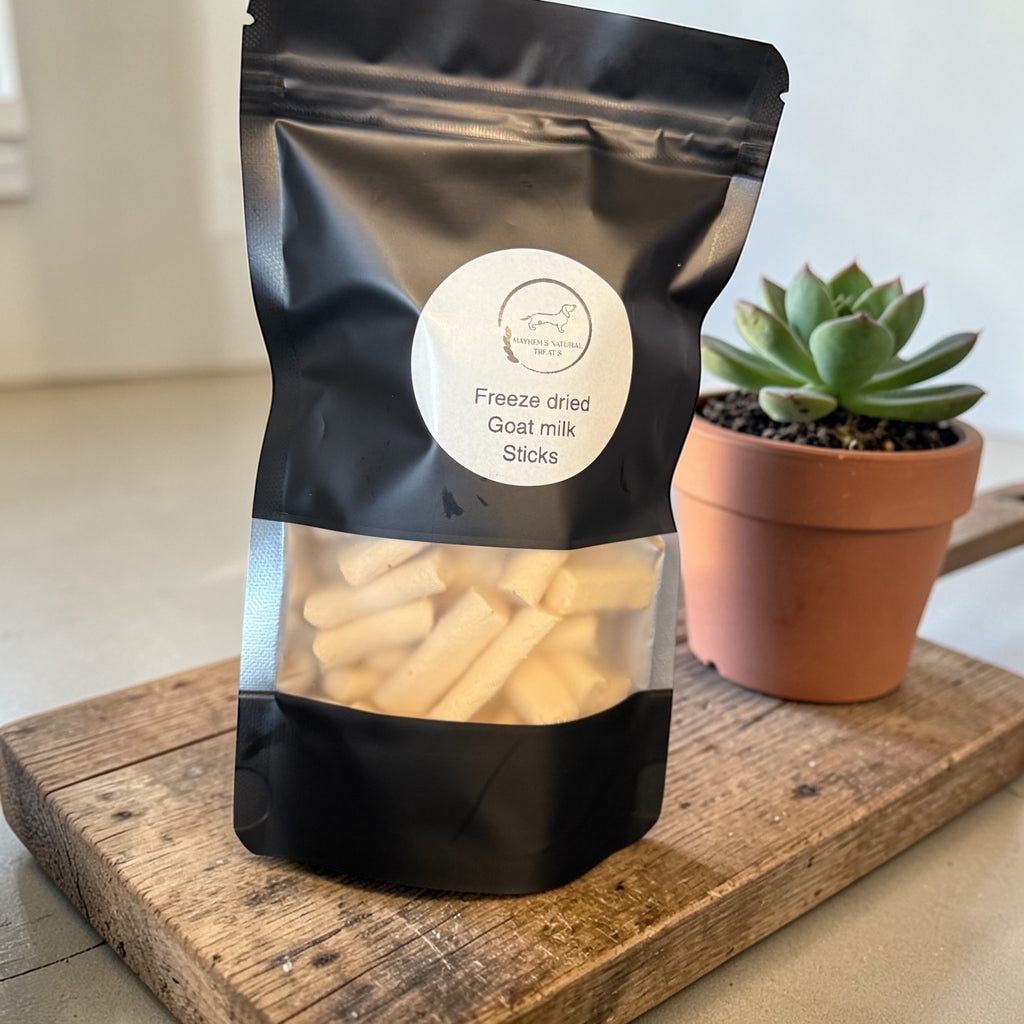 Freeze dried goats milk sticks